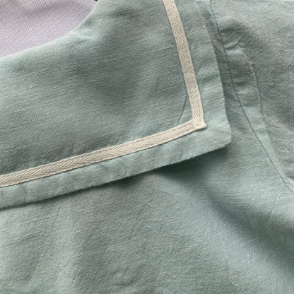 Malo Shirt flat lay, close up,baby boy cotton shirt, back view collar detail — Willowby, sizes 6–18 months