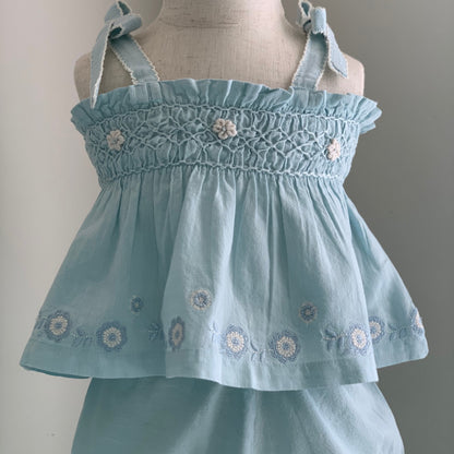 Maya Set detail shot, baby girl matching set— Willowby children's clothing